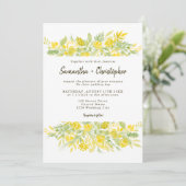 Lässige Hochzeit mit gelber Blüte Einladung (Stehend Vorderseite)
