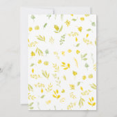 Lässige Hochzeit mit gelber Blüte Einladung (Rückseite)