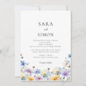 Lässige Hochzeit mit moderner Wildblume Einladung (Vorderseite)