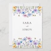 Lässige Hochzeit mit moderner Wildblume Einladung (Rückseite)