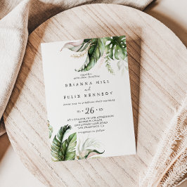 Lässige Hochzeit mit tropischer Vegetation Einladung