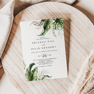 Lässige Hochzeit mit tropischer Vegetation Einladung