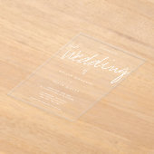 Lässige Hochzeit moderner Typografie Acryleinladungen (Ablage )