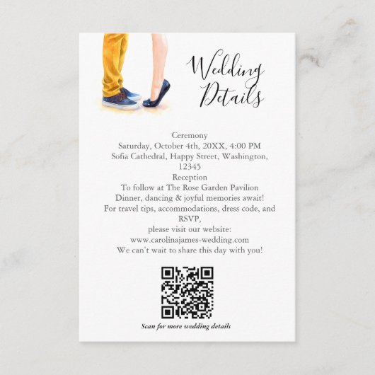 Lässige Hochzeit Modernes Drehbuch Illustration Begleitkarte (Vorderseite)