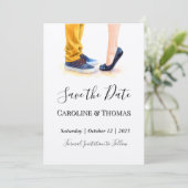 Lässige Hochzeit Modernes Drehbuch Illustration Save The Date (Stehend Vorderseite)