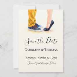 Lässige Hochzeit Modernes Drehbuch Illustration Save The Date