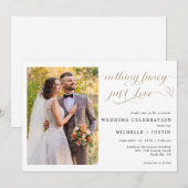 Lässige Hochzeit nur Liebe Einladung (Vorne/Hinten)