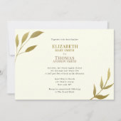 Lässige Hochzeit von Elfenbein und Gold Einladung (Vorderseite)