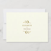 Lässige Hochzeit von Elfenbein und Gold Einladung (Rückseite)