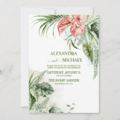 Lässige Hochzeit von Wild Tropical Palm Einladung (Vorderseite)
