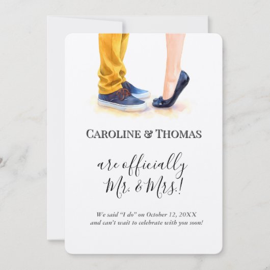 Lässige Hochzeitsankündigung Einladung (Vorderseite)