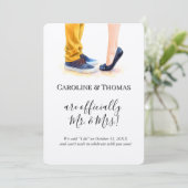 Lässige Hochzeitsankündigung Einladung (Stehend Vorderseite)