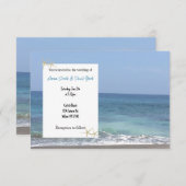 Lässige Hochzeitseinladung am Strand Einladung (Vorne/Hinten)