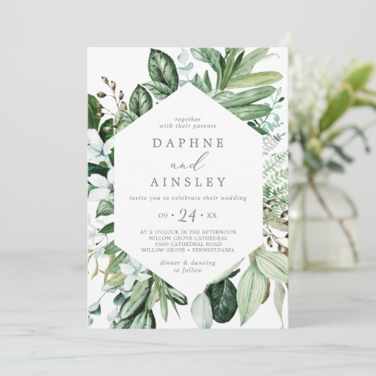 Lässige Hochzeitseinladung von Waldland Einladung (Stehend Vorderseite)