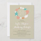 Lässige Hochzeitsfeiern am Strand Einladung (Vorderseite)