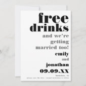 Lässige Hochzeitstühle für Getränke speichern das Save The Date (Vorderseite)