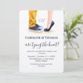 Lässige Hochzeitswatercolor-Coupé-Illustration Einladung (Stehend Vorderseite)