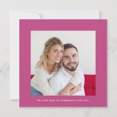 Lässige Initialen Foto Save the Date rosa Einladung (Rückseite)