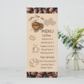 Lässige Kaffeebohnen hinzufügen Menü Kaffeeshop Menükarte (Stehend Vorderseite)