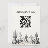 Lässige Kakteen Hochzeiten mit QR-Code Einladung (Rückseite)