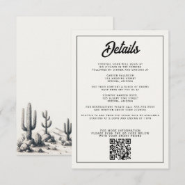 Lässige Kaktus Hochzeit Begleitkarte