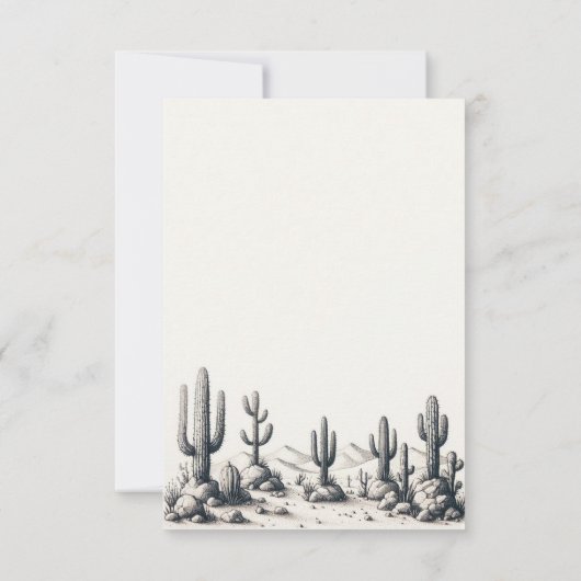 Lässige Kaktus Hochzeit RSVP Karte (Rückseite)