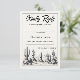 Lässige Kaktus Hochzeit RSVP Karte