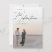 Lässige Kalligrafie Budget Foto Hochzeit Einladung (Vorderseite)