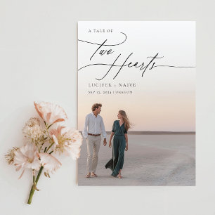 Lässige Kalligrafie Budget Foto Hochzeit Einladung