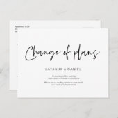 Lässige Minimal, Planänderung, Hochzeit verschoben Postkarte (Vorne/Hinten)