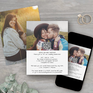 Lässige moderne All-in-One QR UAWG 2 Foto Hochzeit Einladung