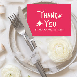 Lässige moderne Liebe Hochzeit Dankeskarte