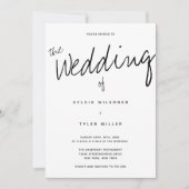 Lässige moderne Minimalistische Typografie-Hochzei Einladung (Vorderseite)