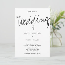 Lässige moderne Minimalistische Typografie-Hochzei Einladung