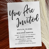 lässige moderne Skripthochzeit "You Are Invated" Einladung
