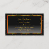 Lässige Orange Frame Schwarz Gradient Luxus Identi Visitenkarte (Rückseite)