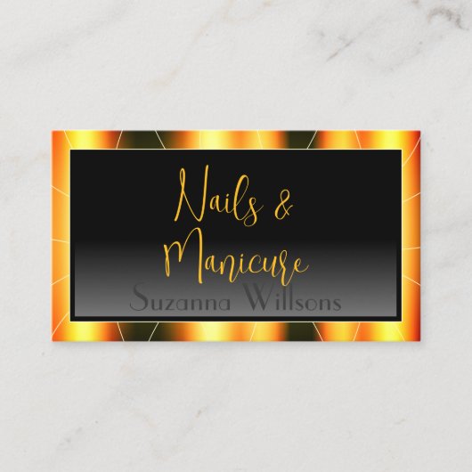 Lässige Orange Frame Schwarz Gradient Luxus Identi Visitenkarte (Vorderseite)