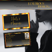 Lässige Orangefarbene Rahmen und Schwarz mit Foto Visitenkarte