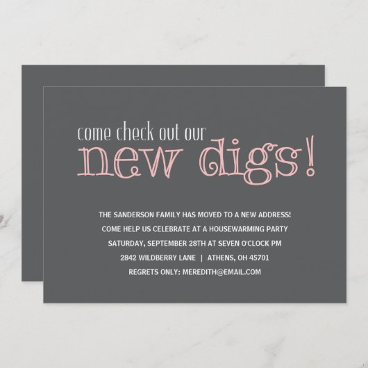 Lässige Party Einladung zur Erwärmung des Hauses (Vorne/Hinten)