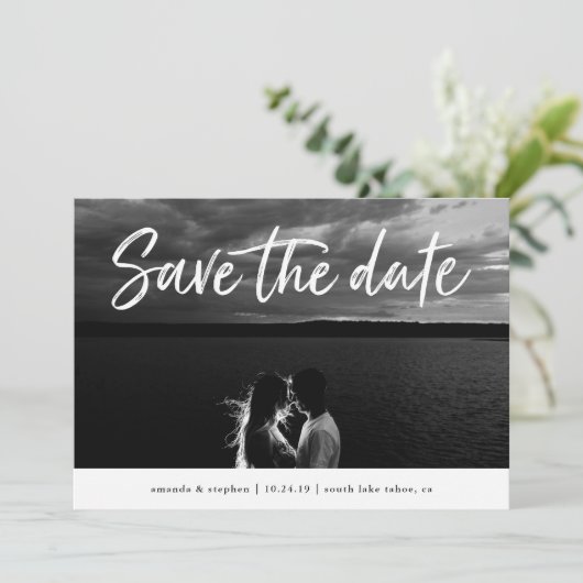 Lässige Pinsel | FOTO SAVE THE DATE (Stehend Vorderseite)