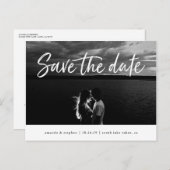 Lässige Pinsel | FOTO SAVE THE DATE Ankündigungspostkarte (Vorne/Hinten)