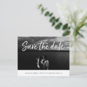 Lässige Pinsel | FOTO SAVE THE DATE Ankündigungspostkarte (Stehend Vorderseite)