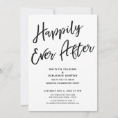 lässige Post-Hochzeit-Party "Happy Ever After" Einladung (Vorderseite)