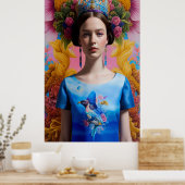 Lässige Prinzessin der Blauen Krone Poster (Küche)