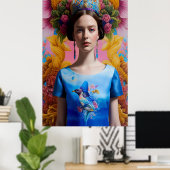 Lässige Prinzessin der Blauen Krone Poster (Heimbüro)