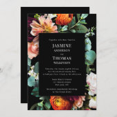 lässige romantische Duschbäume Hochzeit Einladung (Vorne/Hinten)