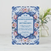 lässige romantische Hochzeit Einladung (Stehend Vorderseite)