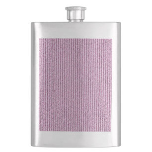 Lässige rosa Kordelstreifenmuster Flachmann