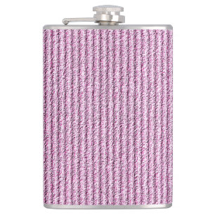 Lässige rosa Kordelstreifenmuster Flachmann