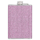 Lässige rosa Kordelstreifenmuster Flachmann (Rückseite)